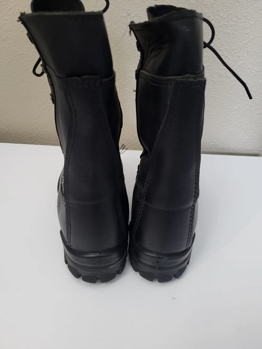Bates Dura Shocks Boots Youth Big Kid Size 4 Black Lace Up Steel Toe